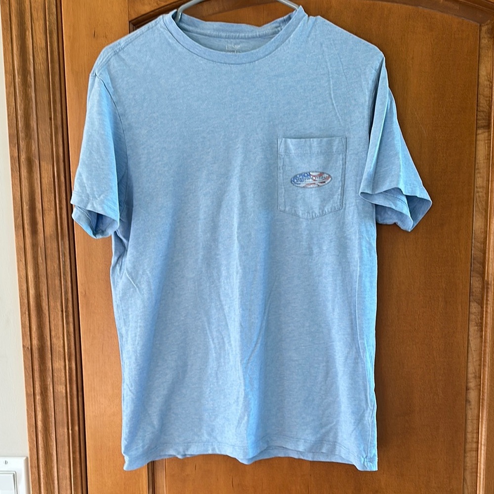 Vineyard Vines Surfboard Graphic Pocket Tee Shirt Small Blue - Picture 2 of 7